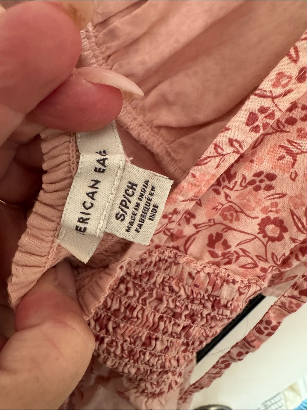 American Eagle Outfitters Blush Floral Tiered V-Neck Mini Dress - Picture 3 of 6